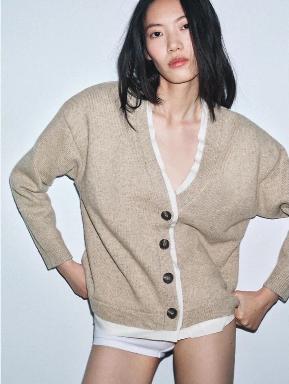 ZARA Wool Cardigan with trim size M-L